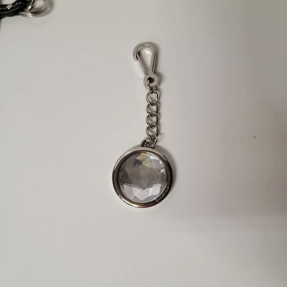 Bebe Crystal Silver Tone Keychain